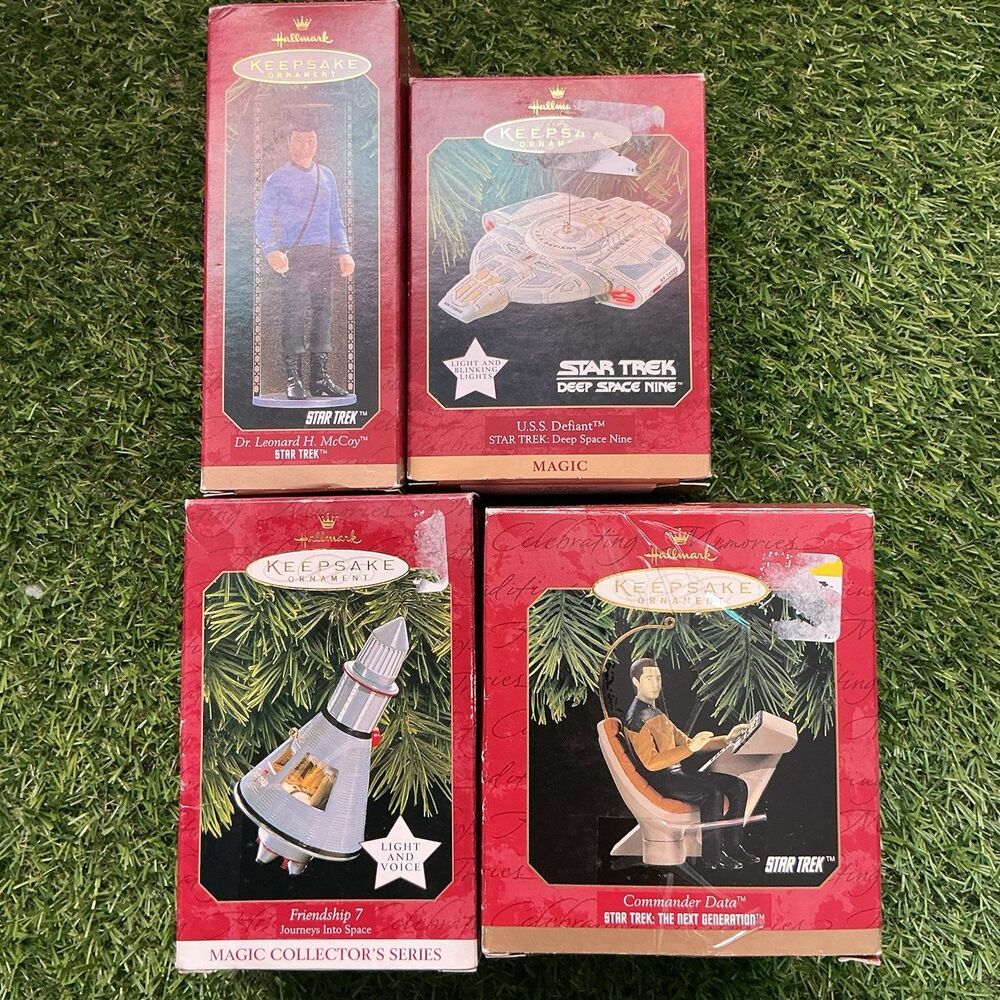 Hallmark Keepsake Star Trek Ornament Lot of 4 1997 McCoy Data Defiant Friend 7